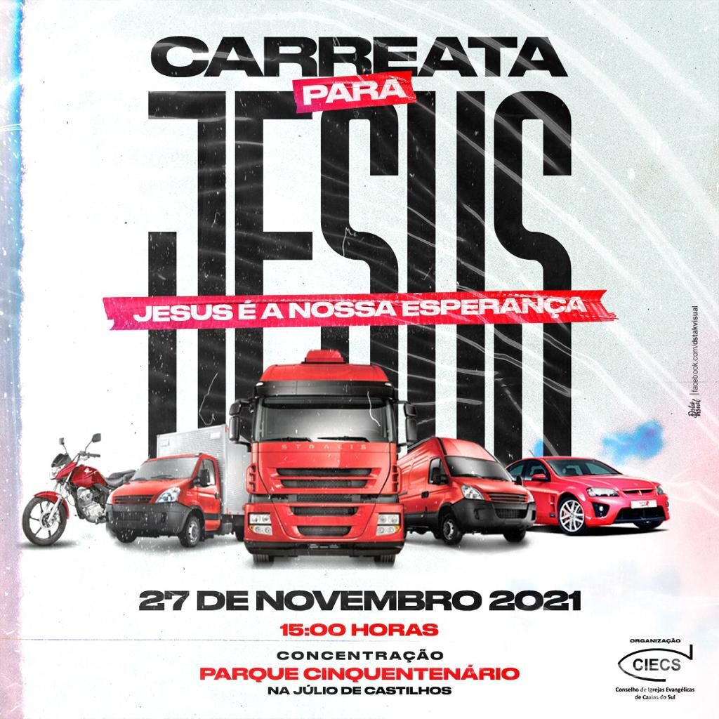 CARREATA PRA JESUS OCORRERÁ DIA 27/11/2021 ÁS 15HRS.