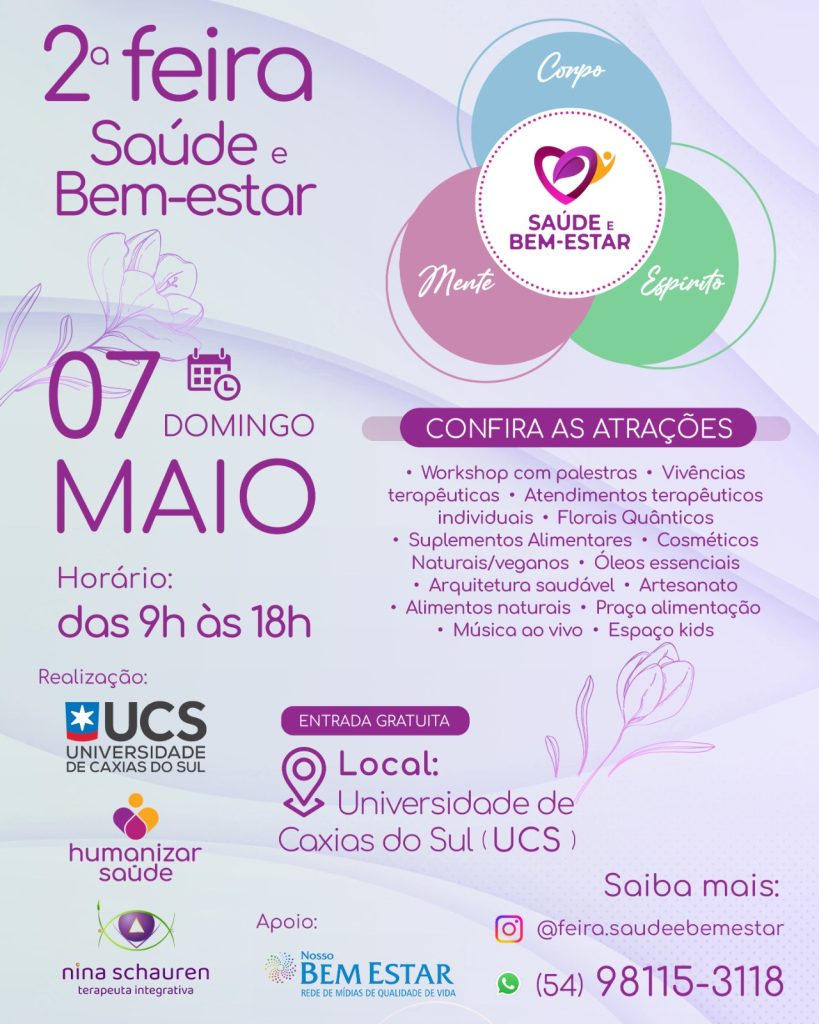 Vem aí a 2° Feira da Saúde e Bem Estar de Caxias do Sul