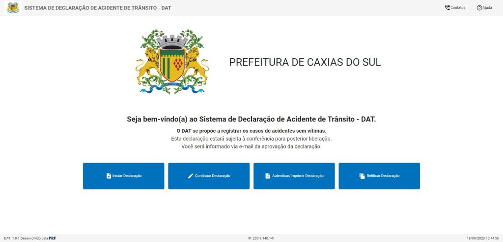 Secretaria de Trânsito disponibiliza canal virtual para declaração de acidentes